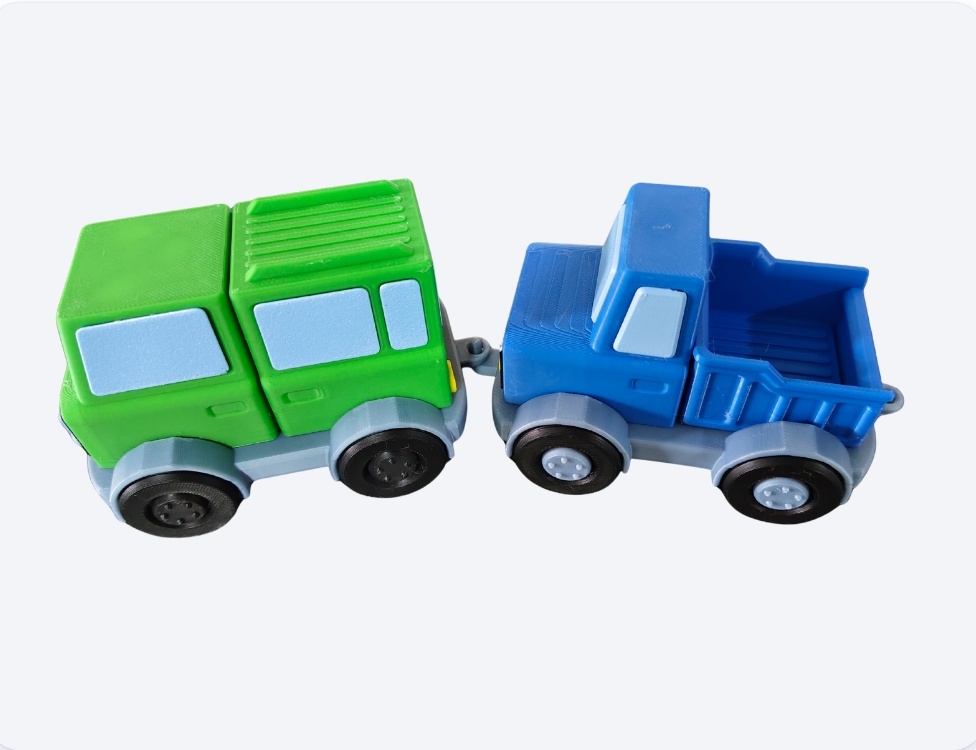Green and blue cars